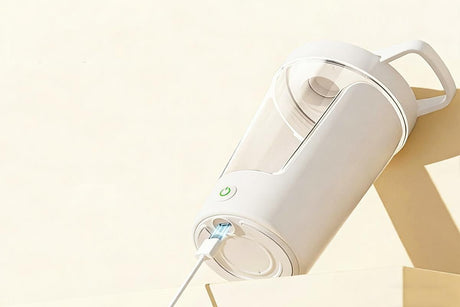 Electric Shaker Bottle USB Rechargeable Protein Mixer Cup Auto Blending Mug - White