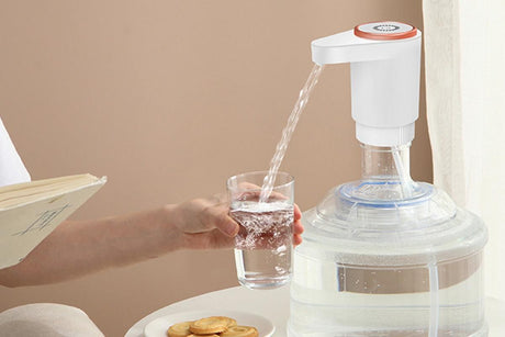 Portable Electric Water Bottle Pump Automatic Dispenser For Home Kitchen Camping - White