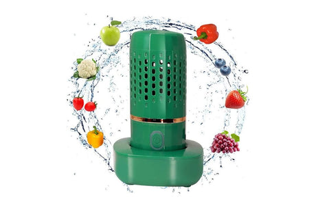 Portable Fruit and Vegetable Cleaning Machine Rechargeable Food Washing Purifier Vegetable Washer -Dark Blue