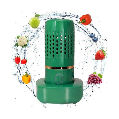 Portable Fruit and Vegetable Cleaning Machine Rechargeable Food Washing Purifier Vegetable Washer -Green
