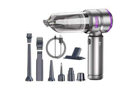 Cordless Handheld Car Vacuum Cleaner 4-in-1 Wireless Vacuum with Brushless Motor Mini Car Vaacuum Cleaner -Purple