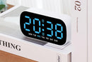 Electric Digital Alarm Clock LED Display Battery Backup Snooze Dual Alarm Clock - White
