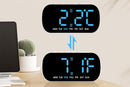 Electric Digital Alarm Clock LED Display Battery Backup Snooze Dual Alarm Clock - Blue