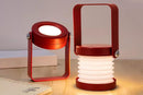 LED Desk Lamp for Office Home Wireless Reading Lamp Dimmable Foldable LED Night Light Portable Camping Flashlight Table Lamp -Red