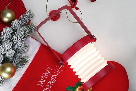 LED Desk Lamp for Office Home Wireless Reading Lamp Dimmable Foldable LED Night Light Portable Camping Flashlight Table Lamp -Red