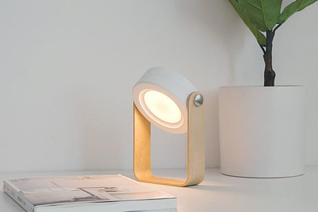 LED Desk Lamp for Office Home Wireless Reading Lamp Dimmable Foldable LED Night Light Portable Camping Flashlight Table Lamp -White