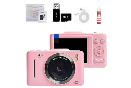 Digital Camera 4K Vlogging Camera for Photography with 32GB Card 48MP Portable Digital Camera with 16X Zoom - Black