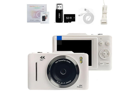 Digital Camera 4K Vlogging Camera for Photography with 32GB Card 48MP Portable Digital Camera with 16X Zoom - Black