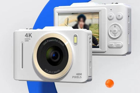 Digital Camera 4K Vlogging Camera for Photography with 32GB Card 48MP Portable Digital Camera with 16X Zoom - White