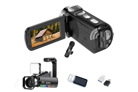 4K Video Camera Camcorder 64MP Vlogging Camera With 28X Digital Zoom for YouTube - Red Pro Version