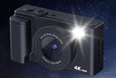 4K Digital Camera Flip Screen Autofocus for Vlogging and Photography Beginners - Black