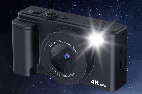 4K Digital Camera Flip Screen Autofocus for Vlogging and Photography Beginners - Black