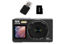 5K HD Dual Screen Digital Camera Point and Shoot Selfie Camera with LED Fill Light - Pink