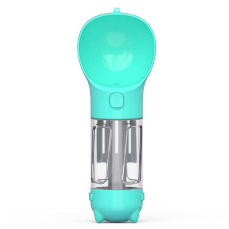 4 in 1 Pet Feeder Dog Cat Puppy Water Bottle Cup Travel Pooper Scooper Outdoor Blue 300ml