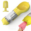 4 in 1 Pet Feeder Dog Cat Puppy Water Bottle Cup Travel Pooper Scooper Outdoor Blue 300ml