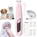 Pet Hair Trimmer Electric Clipper Rechargeable with LED Light for Pets Blue