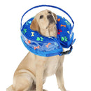 Soft Inflatable Pet Dog Cone Collar Anti Licking Scratching Blue - M