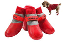 Waterproof Anti Slip Pet Shoes with Rubber Sole for Indoor and Outdoor Use Red - M