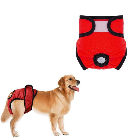 Washable Female Pet Nappy Diaper Dog Cat Physiological Pants Gray - L