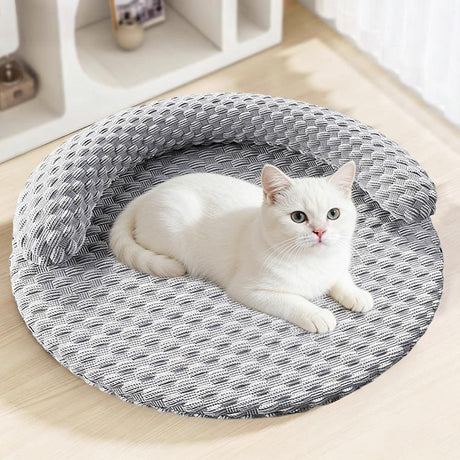 Washable Cooling Pet Bed with Removable Cover for Dogs & Cats - Dark Gray - L