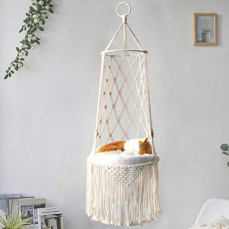 Pet Hammock Hanging Cat Bed Aerial Kitten Bed Sunny Window Seat Nest - L