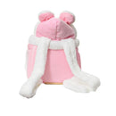 Plush Pet Carrier Backpack Pet Warm Bag with Hand Warmer Pocket Pink - S