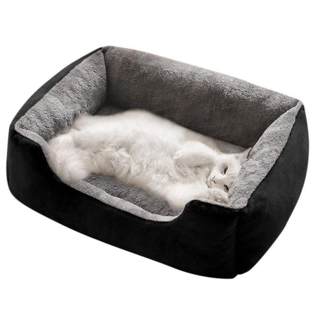 Rectangle Pet Bed for Dogs Cats Beds Warming Soft Calming Sleeping Puppy Bed Black - XL