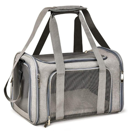 Foldable Travel Pet Carrier Bag Portable Cat Dog Kennel Bag Grey - L