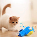Cat Squeaky Toys Rechargeable Interactive Cat Toy Touch Activated Kitten Plush Pet Toys Blue