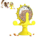 Interactive Pet Treats Dispenser Toy 360 Degrees Rotating Windmill Toy Slow Dog Cat Feeder Green