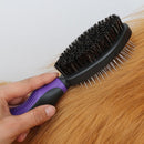 2PCS Pet Grooming Brushes Deshedding Bath Brush for Dogs Cats & Horses Purple