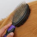 2PCS Pet Grooming Brushes Deshedding Bath Brush for Dogs Cats & Horses Purple