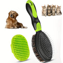 2PCS Pet Grooming Brushes Deshedding Bath Brush for Dogs Cats & Horses Purple