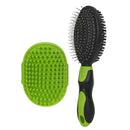 2PCS Pet Grooming Brushes Deshedding Bath Brush for Dogs Cats & Horses Green