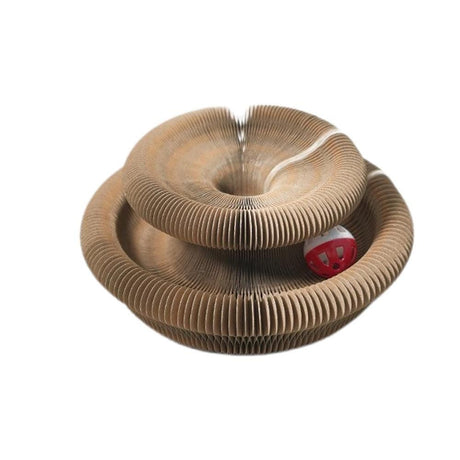 Organ Cat Toy Transformable Interactive Cardboard Toy with Track and Bell Ball