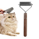 Large 2-Sided Undercoat Rake for Dogs & Cats Pet Grooming Dematting Brush