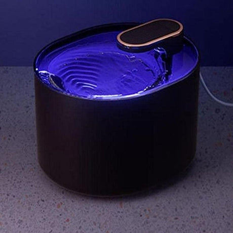 Pet Water Fountain Cat Dog Automatic Electric Drinking Dispenser with Red Light Indicator Black