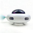 Automatic Electric Cat Toy with Feather Wand USB Rechargeable UFO