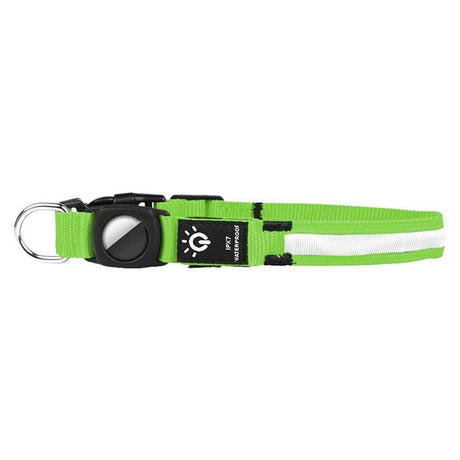 Luminous LED Pet Dog Collar Light-up USB Rechargeable Dog Collar Green - L