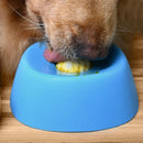 Slow Feeder Dog Bowl with Rolling Ball for Treats Snacks Training Black