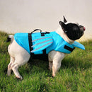 Dog Life Jacket Wings Pet Life Vest Adjustable Dog Flotation Swim Vest Blue - L