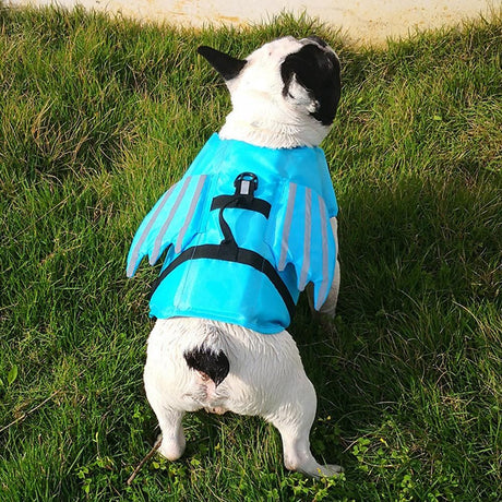 Dog Life Jacket Wings Pet Life Vest Adjustable Dog Flotation Swim Vest Blue - XL