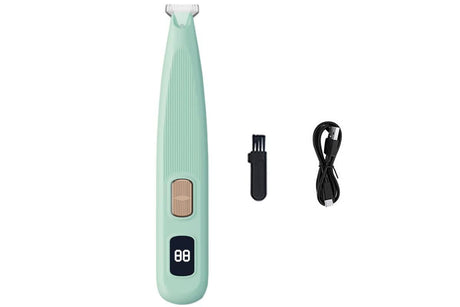 Dog Paw Trimmer with LED Light Rechargeable Pet Hair Clippers for Small Dogs Cats White