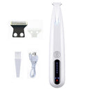 Dog Paw Trimmer with LED Light Rechargeable Pet Hair Clippers for Small Dogs Cats White
