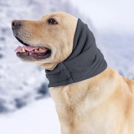 Dog Calming Ear Wraps Ear Protection Cover Pet Dog Head Muff Dark Gray - M