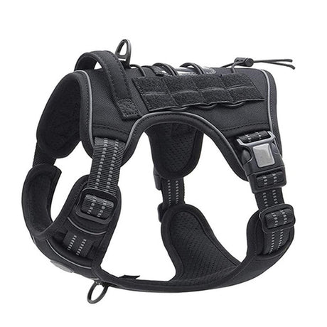 No-Pull Training Dog Harness Adjustable Reflective Pet Training Vest Easy Control M -Black