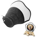 Pet Dog Cone Collar Soft Neck Collar Adjustable Pet Elizabethan Collar Black - S