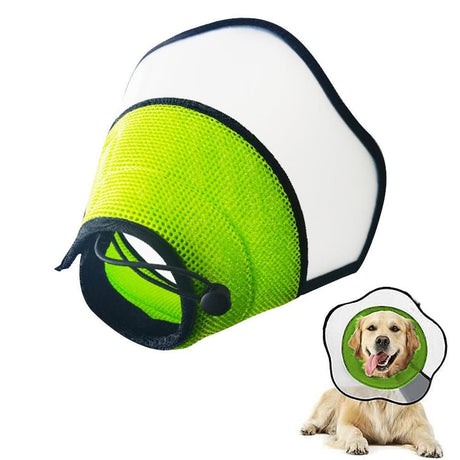 Pet Dog Cone Collar Soft Neck Collar Adjustable Pet Elizabethan Collar Black - XL
