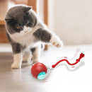 Motion Activate Interactive Cat Toy Rechargeable Smart Rolling Ball with Rope Red