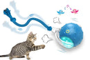 Motion Activate Interactive Cat Toy Rechargeable Smart Rolling Ball with Rope Red